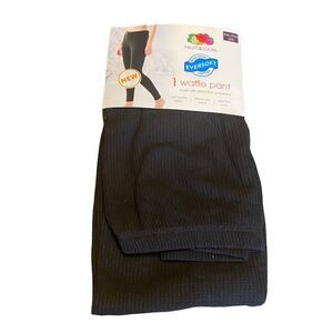 Fruit Of The Loom Women Waffle Knit Thermal Long John Pants Black‎ Small 4-6 NEW